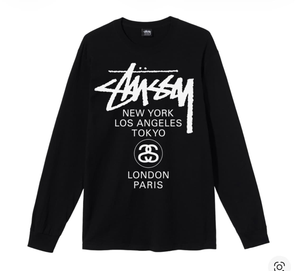 스투시 월드투어 롱슬리브 티셔츠 블랙 M 상품이미지1