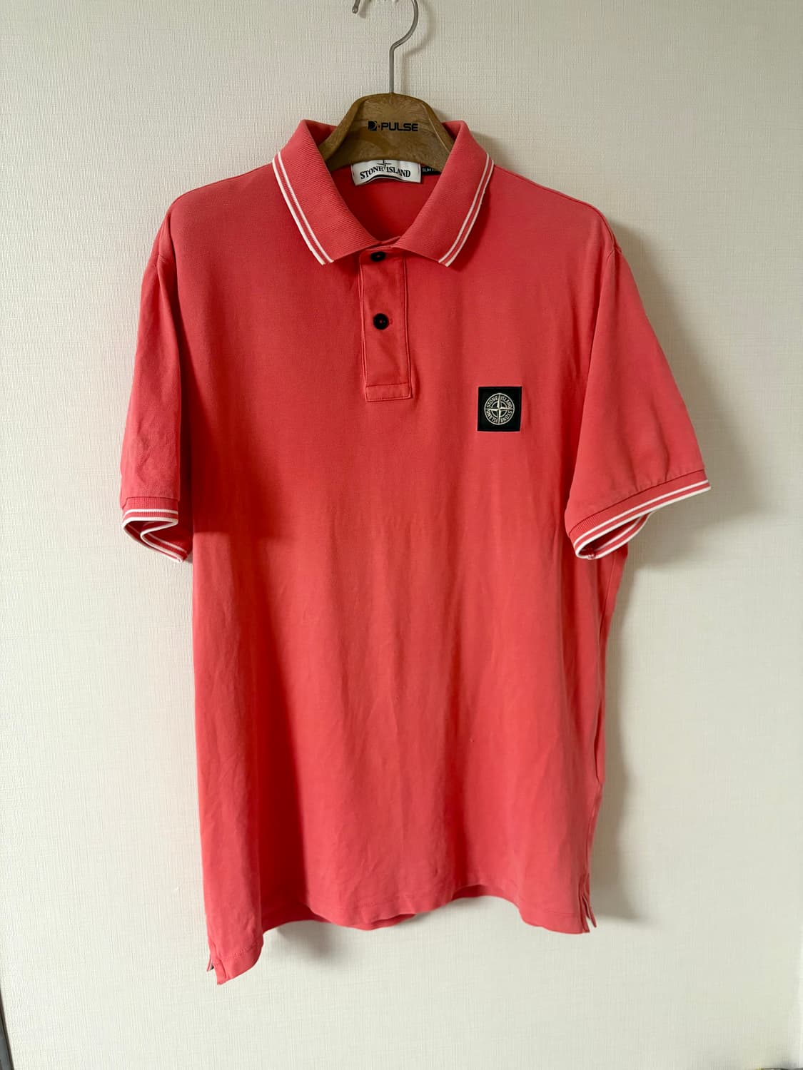 정품 스톤아일랜드 슬림핏 PK 티셔츠 L 코랄 상품이미지2