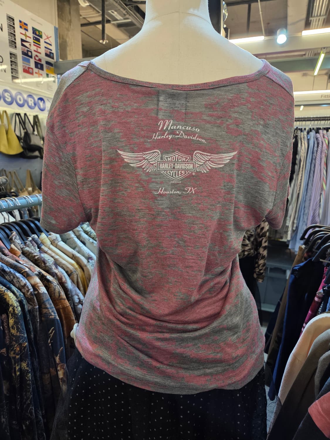 할리데이비슨 그레이핑크 브이넥 반팔티 상품이미지6