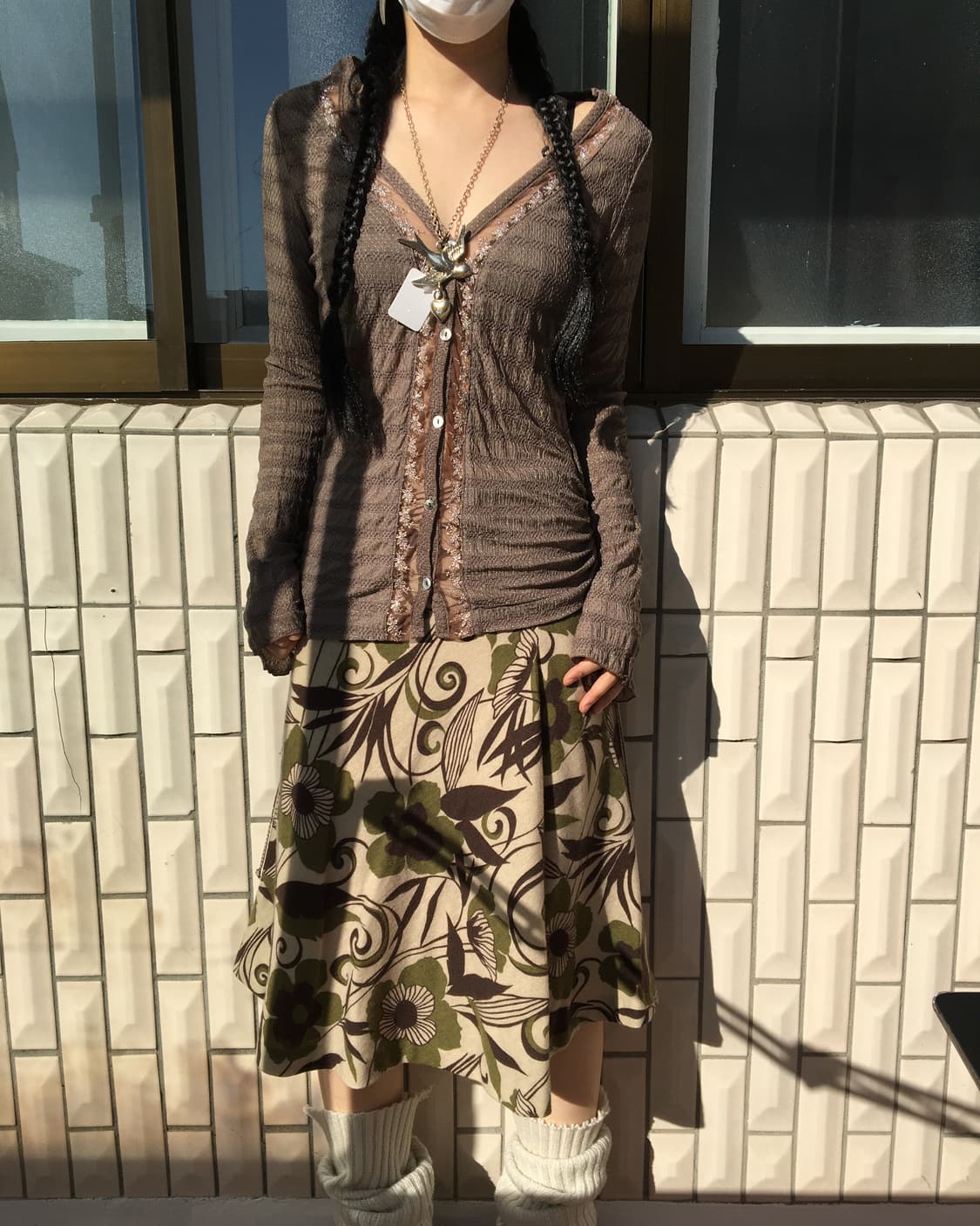 Pattern velour skirt 상품이미지5