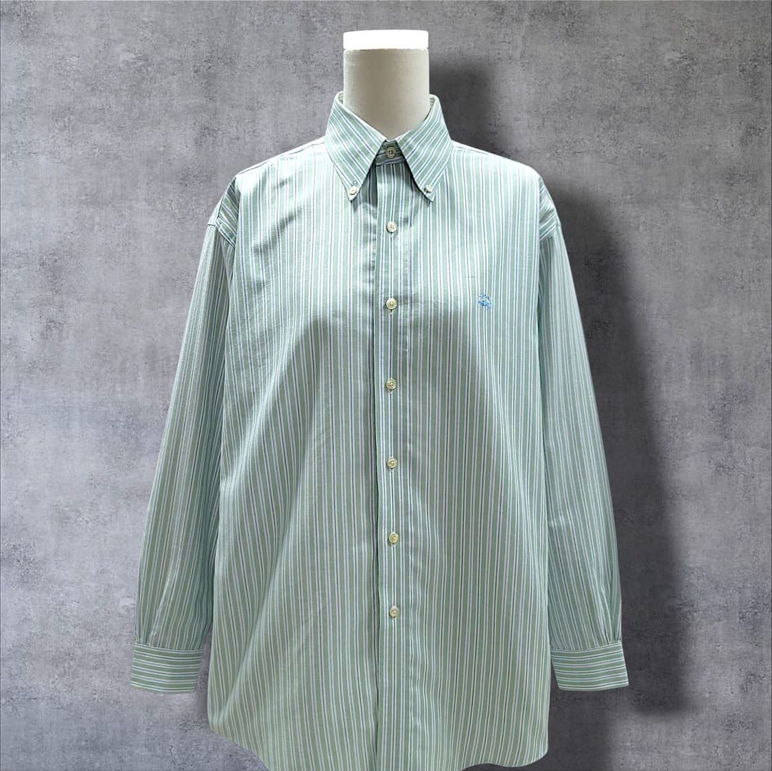 [M~XL] 브룩스브라더스 그린&블루라인 논아이론 수피마코튼 긴팔셔츠 상품이미지3