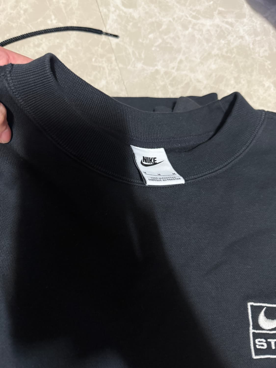 M&S사이즈 나이키 스투시 맨투맨 & 팬츠 블랙 셋업 상품이미지3