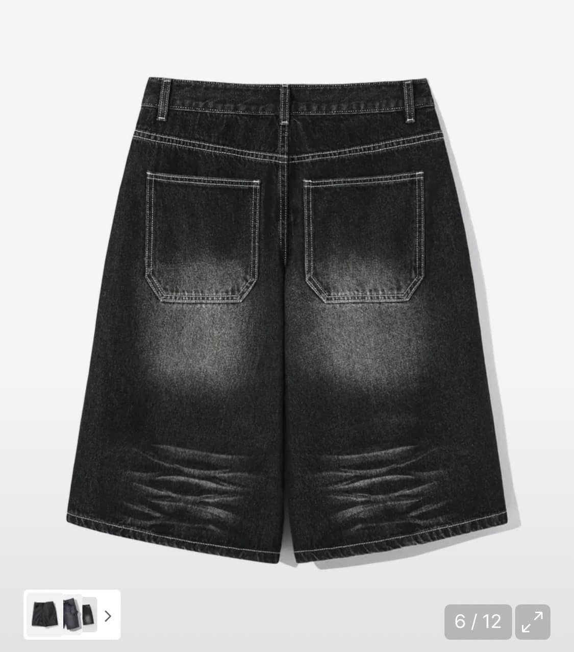 캣 브러쉬 워시드 버뮤다 데님 쇼츠 (NORMAL BLACK) 상품이미지2