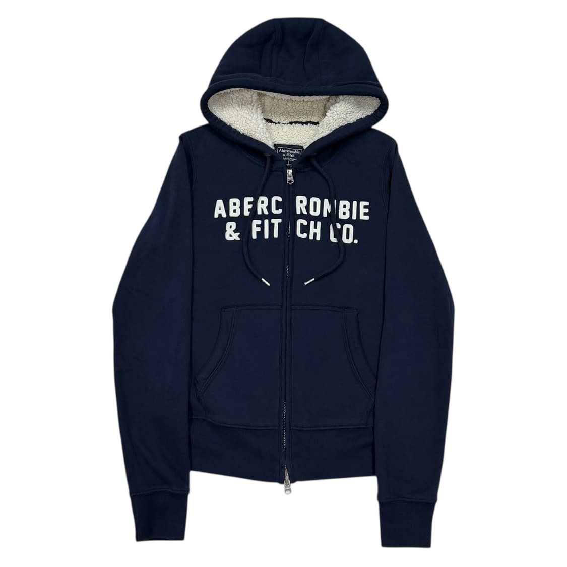 아베크롬비 빈티지 쉐르파 딱붙핏 네이비 후드집업 자켓 S 상품이미지1