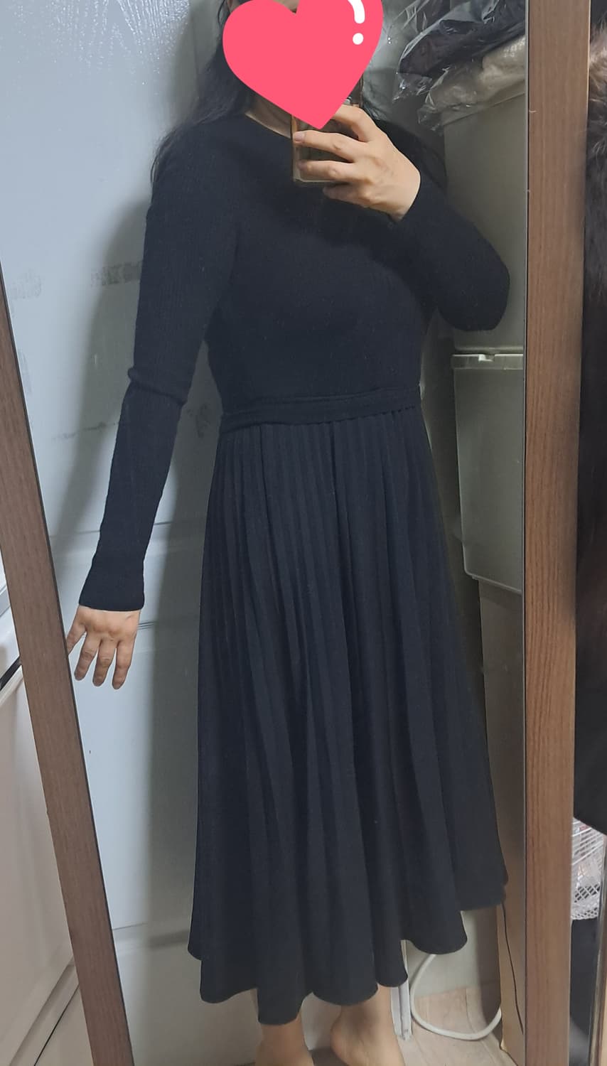클럽모나코 블랙 니트 플리츠 롱 원피스 XS(44~55)2019년제품 상품이미지9