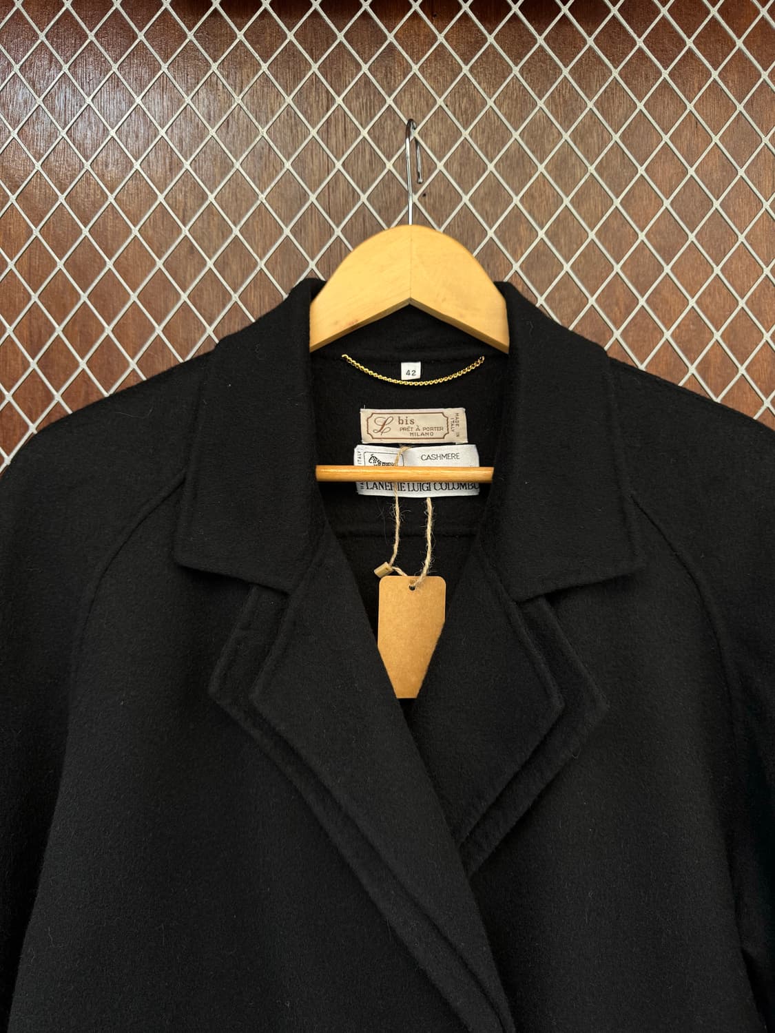 LANIERIE LUIGI COLOMBO 콜롬보 캐시미어 블랙 더블 코트 상품이미지3