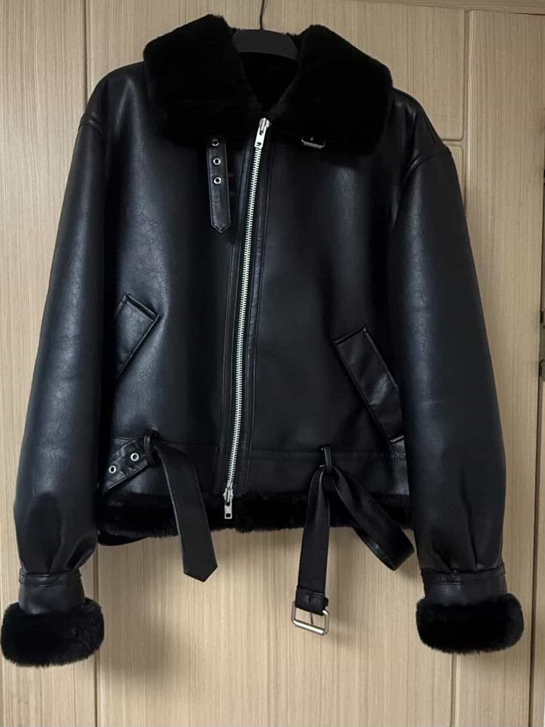 론트 003 비건 레더 무스탕 상품이미지1