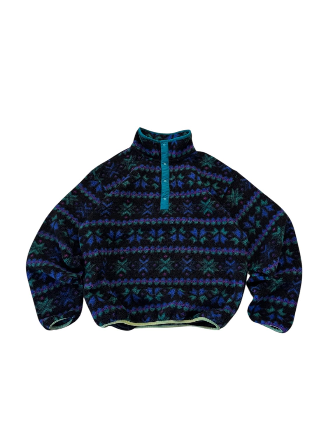 90s 엘엘빈 아즈텍 플리스 스냅티 풀오버 상품이미지1