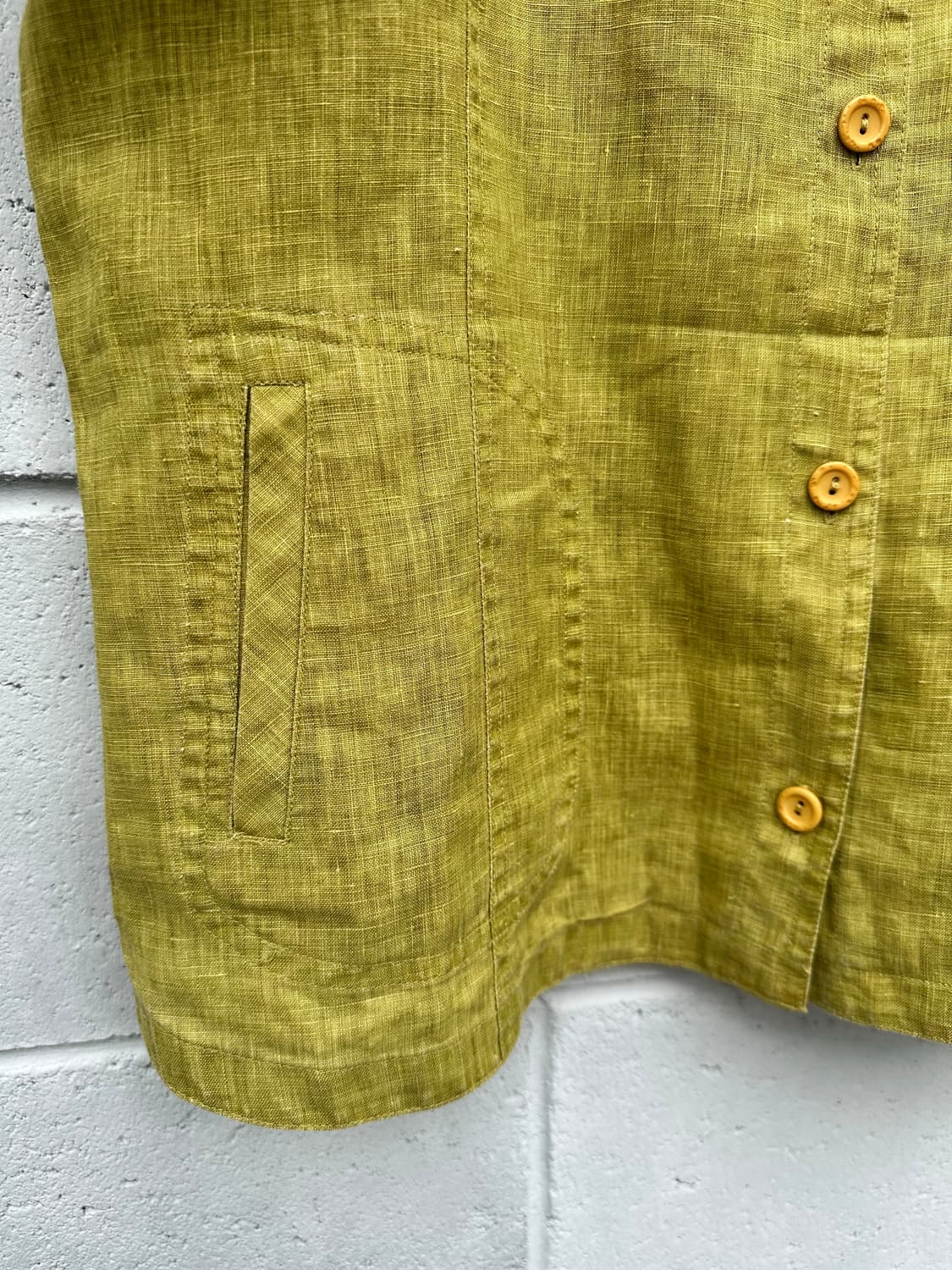 올리브 린넨 셔츠 자켓 상품이미지3