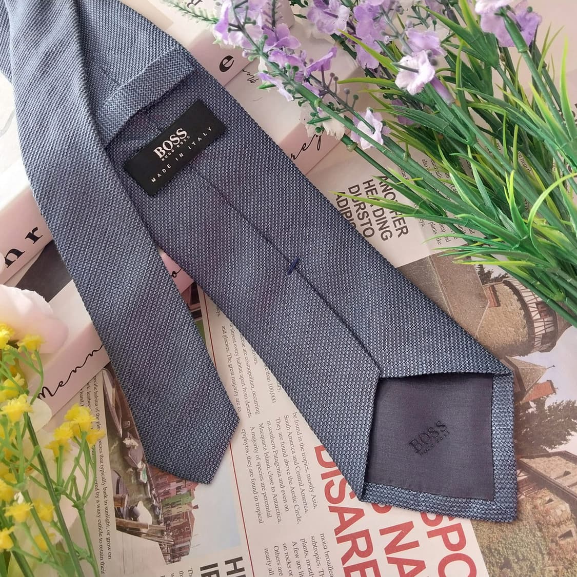 휴고보스 실크 다크블루 슬림 넥타이 7.5cm A~B등급 K1331
 상품이미지5