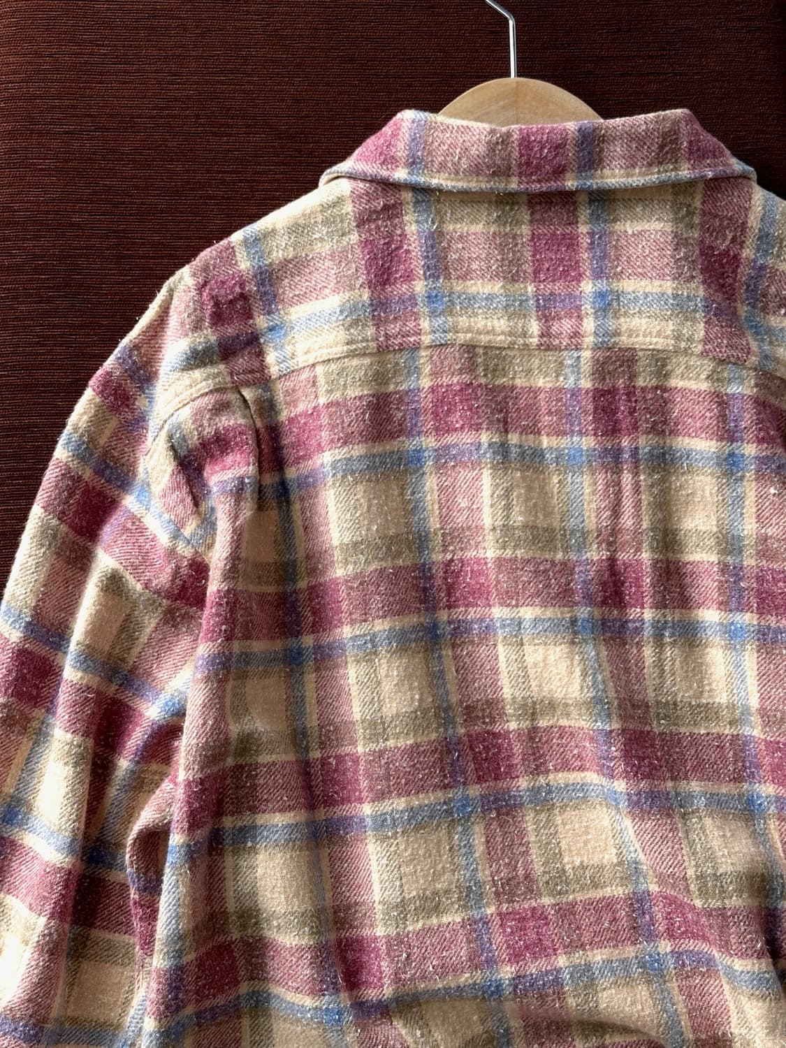 Cotton woven nel check wide shirt 상품이미지6