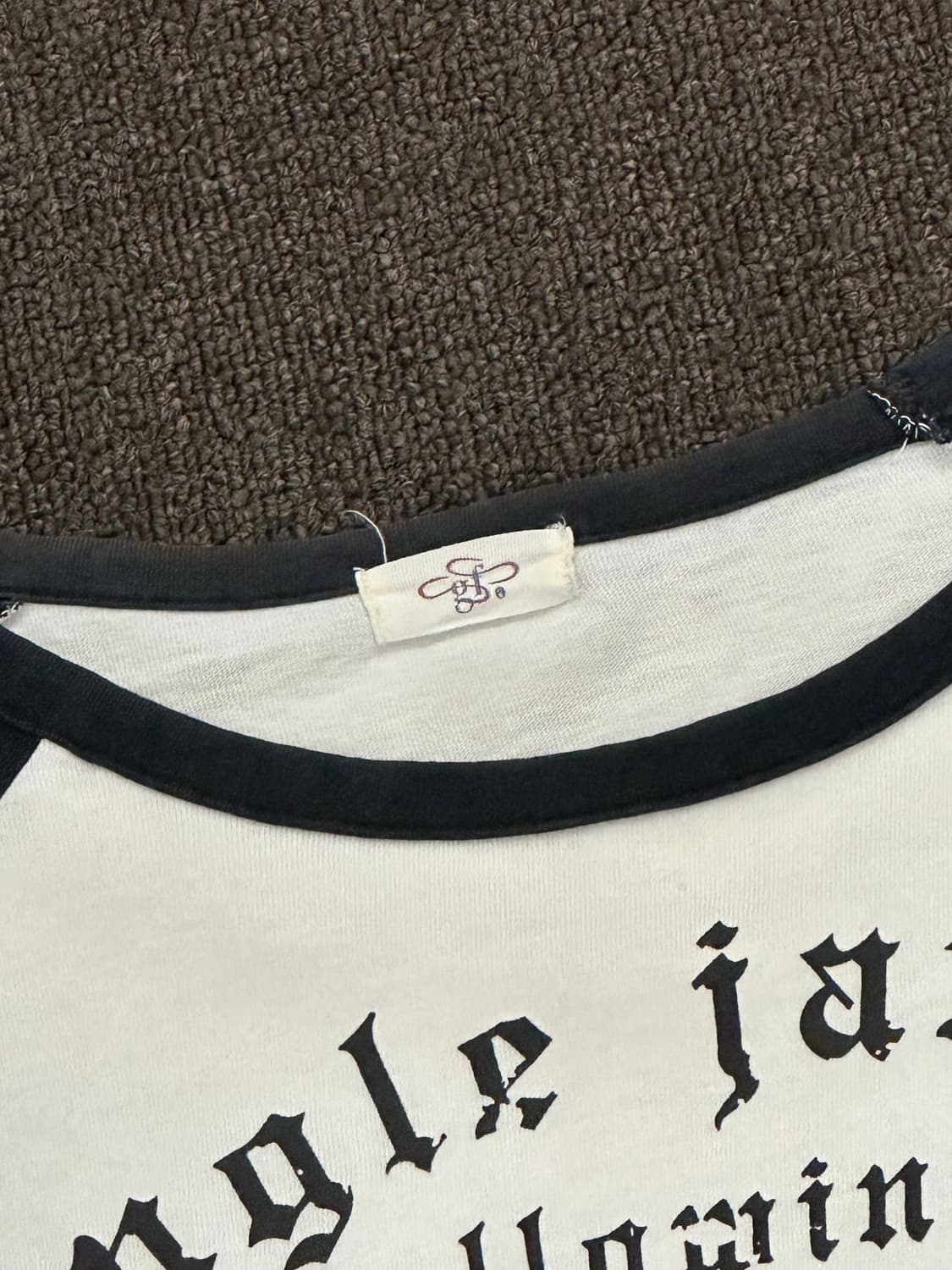 M)Japanese vintage 해골 레터링 레글런 롱슬리브 상품이미지4