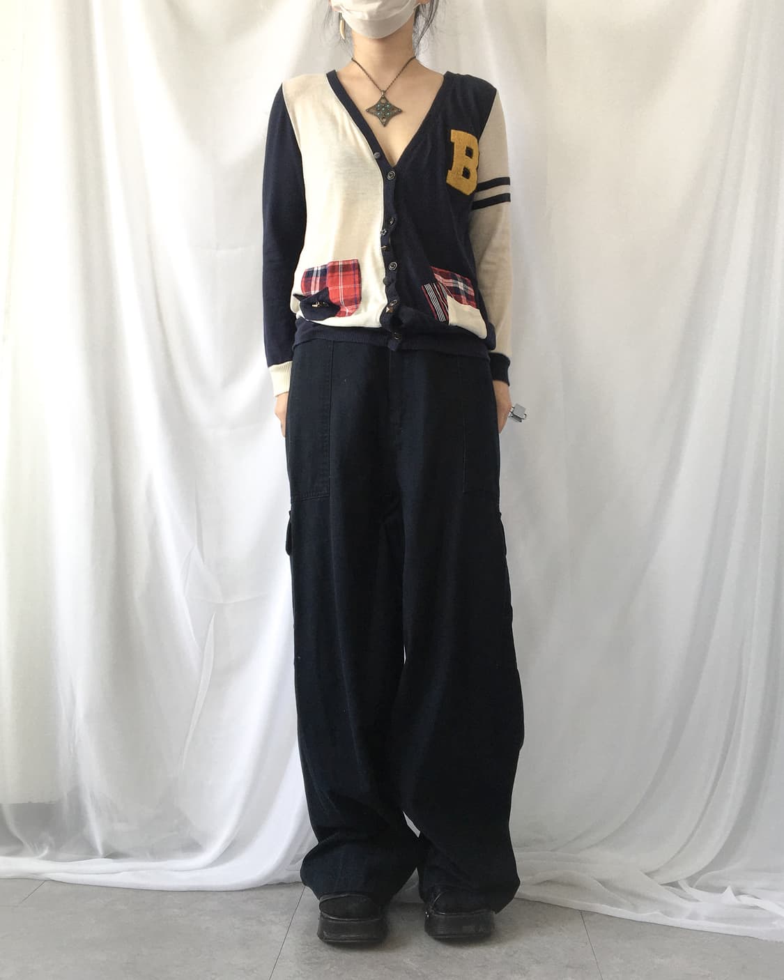 Patch work point caridgan 상품이미지4