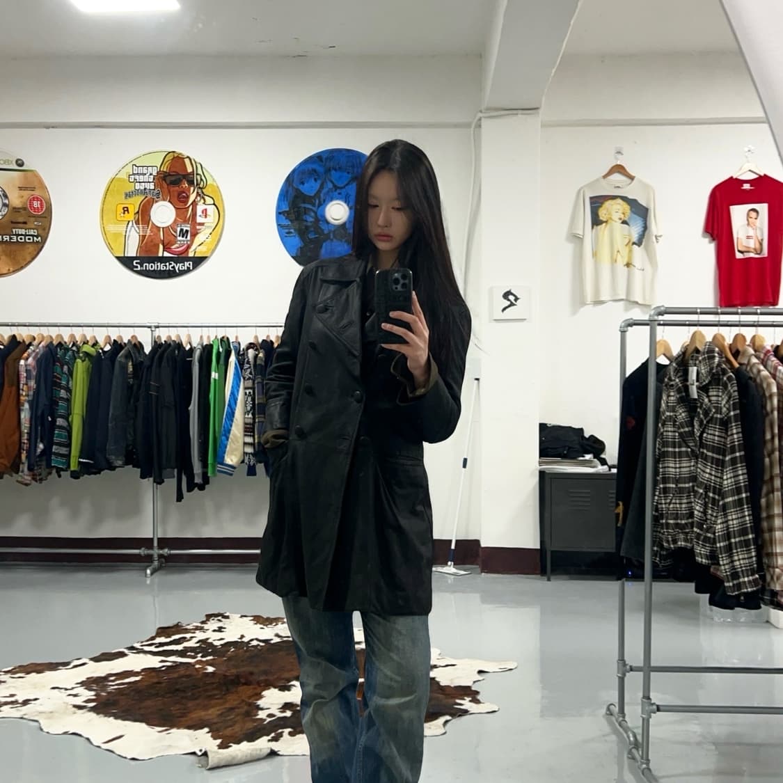 엠포리오 아르마니 레더 더블 코트  상품이미지2