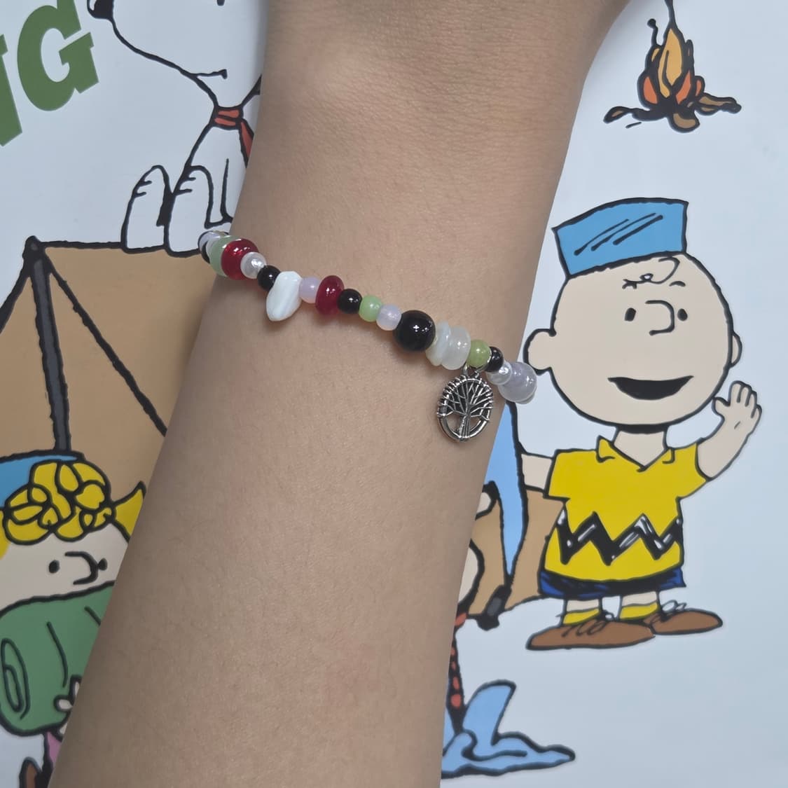 나무 포인트 비즈 팔찌 상품이미지3