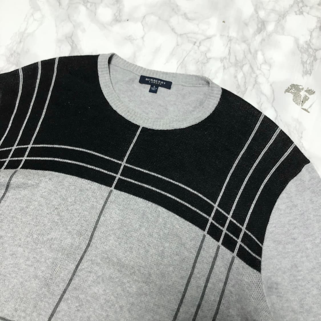 버버리 니트 봄시즌 남성용 체크  상품이미지2
