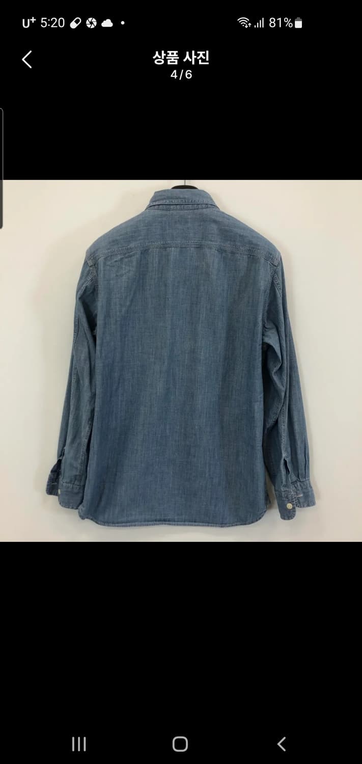 유니클로 샴브레이 셔츠 셀비지 L 상품이미지3