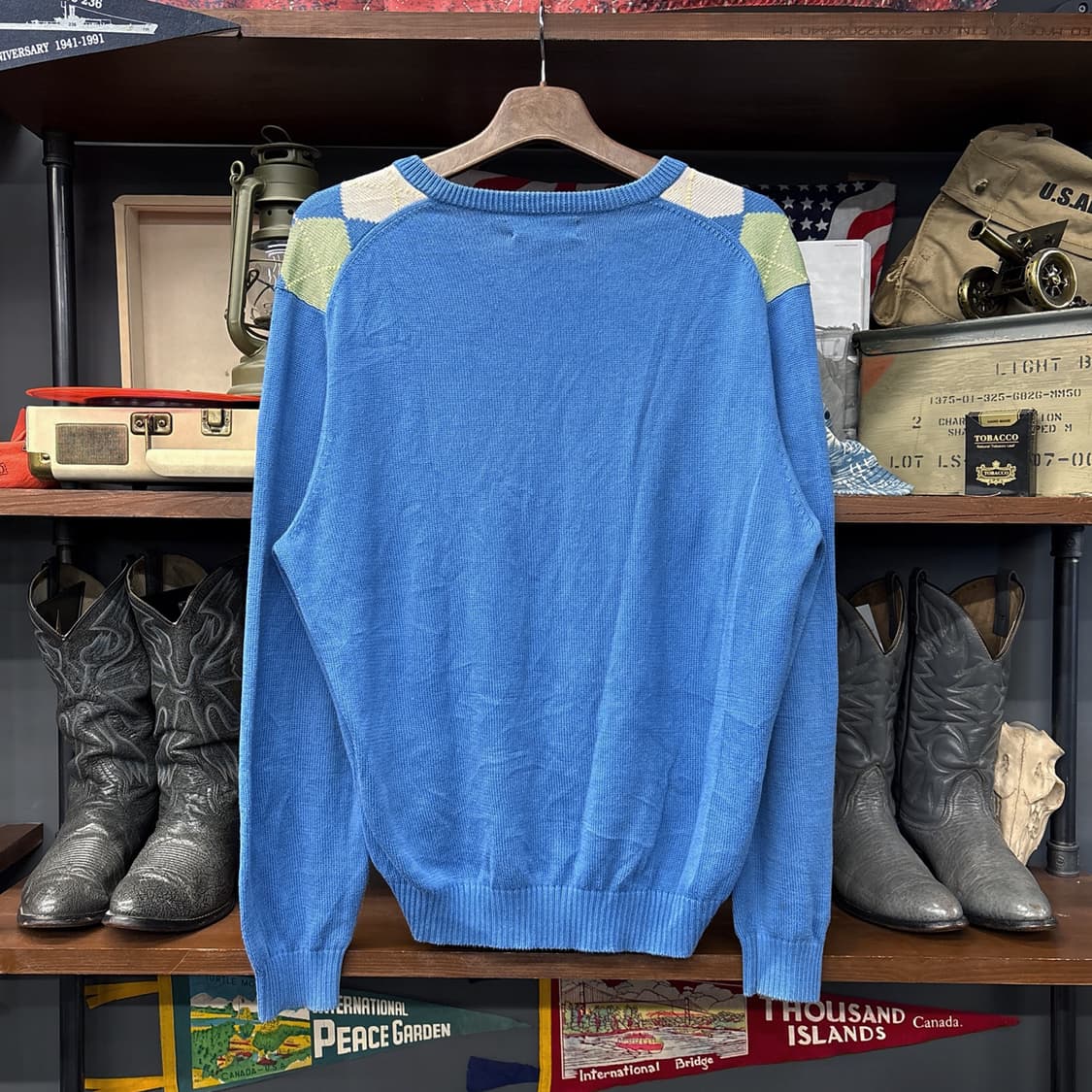 90s 브룩스브라더스 아가일패턴 브이넥 코튼니트 스웨터 N990 상품이미지2