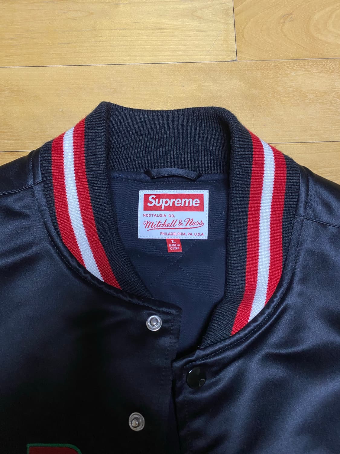 Supreme 21SS Mitchell&Ness Satin Varsity 상품이미지2