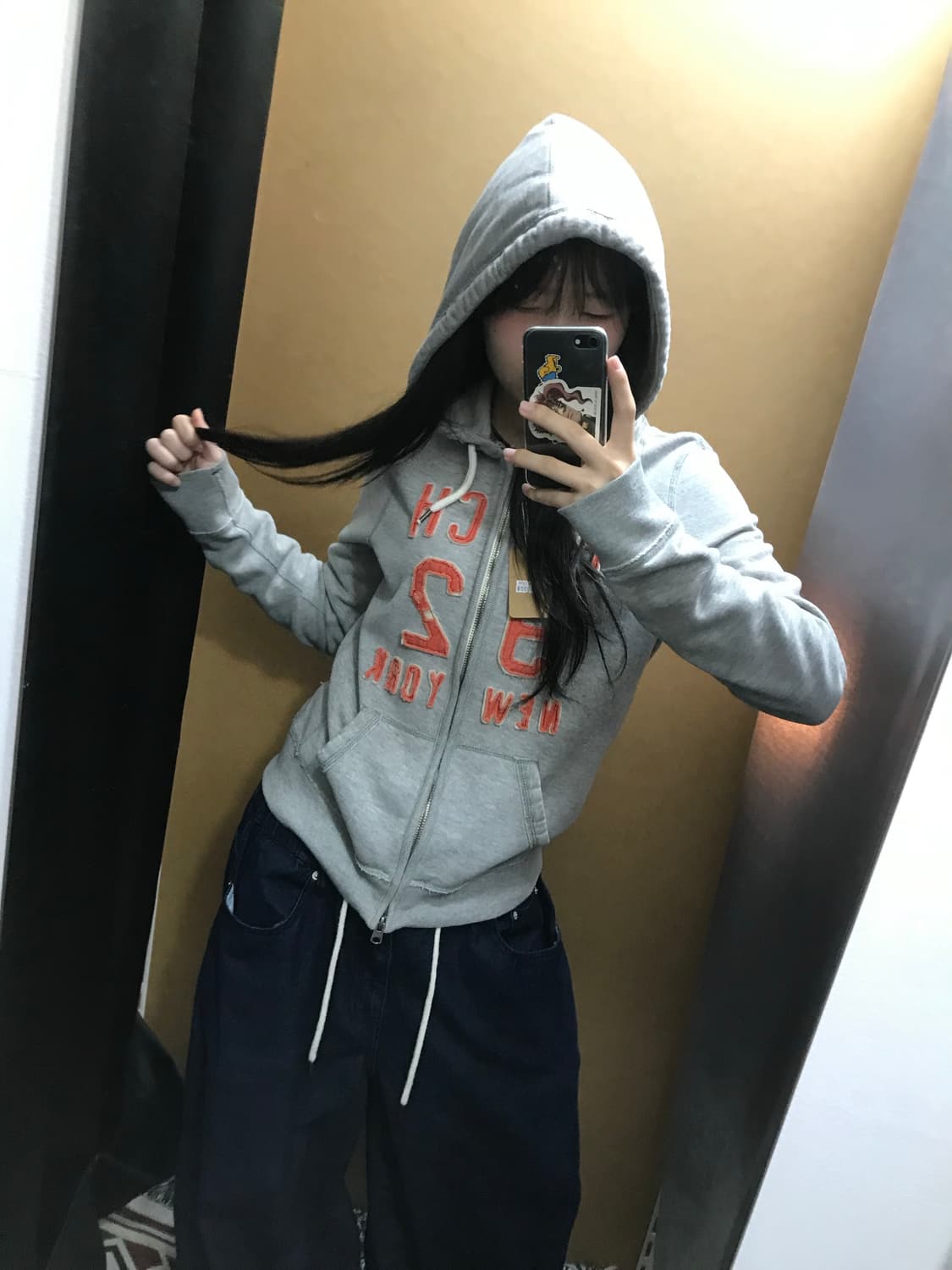 아베크롬비 그레이+오렌지 후드집업 상품이미지4