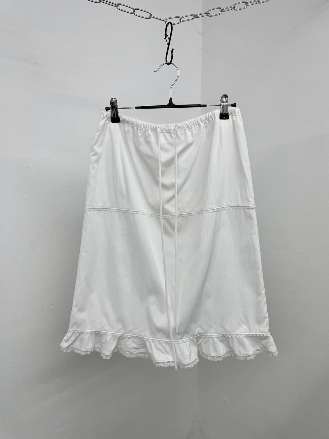 퓨어 화이트 코튼 프릴 스커트 상품이미지1