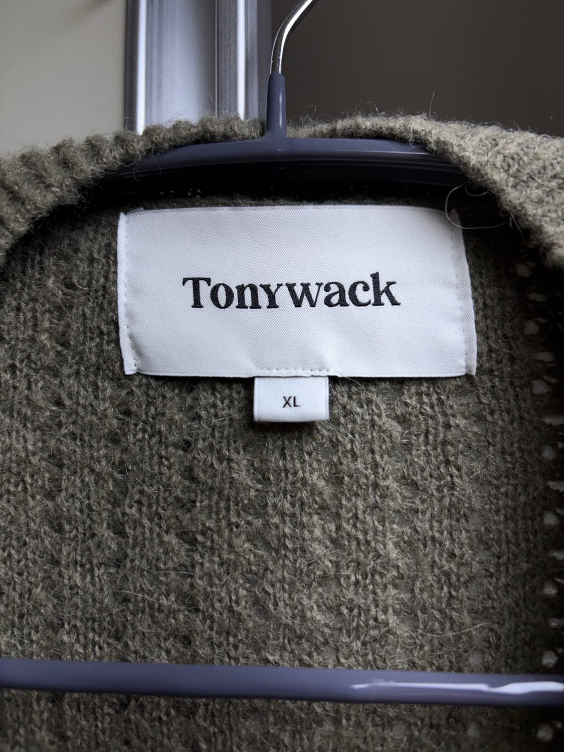 토니웩 알파카 모헤어 가디건 세이지 그린 xl 상품이미지2