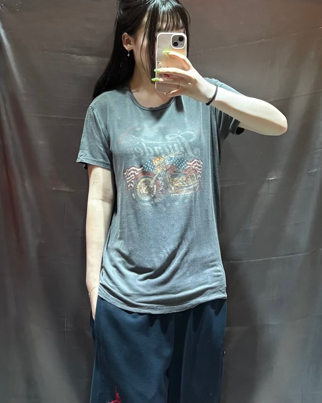 S 빈티지 모터사이클 그래픽 반팔 상품이미지1