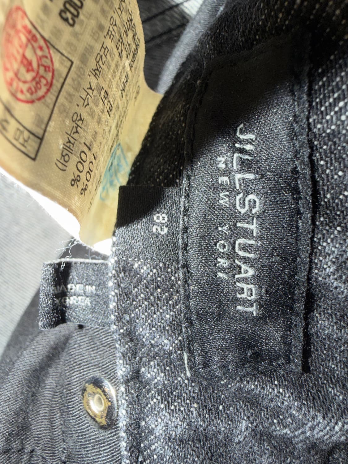 질스튜어트 뉴욕 밑단 슬릿 흑청 데님진 31-32 사이즈 상품이미지3