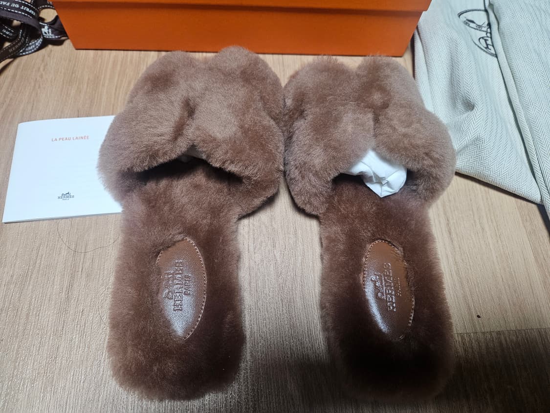 에르메스 오란 퍼 샌들 네츄럴  37 사이즈 H231288Z A4365 상품이미지5