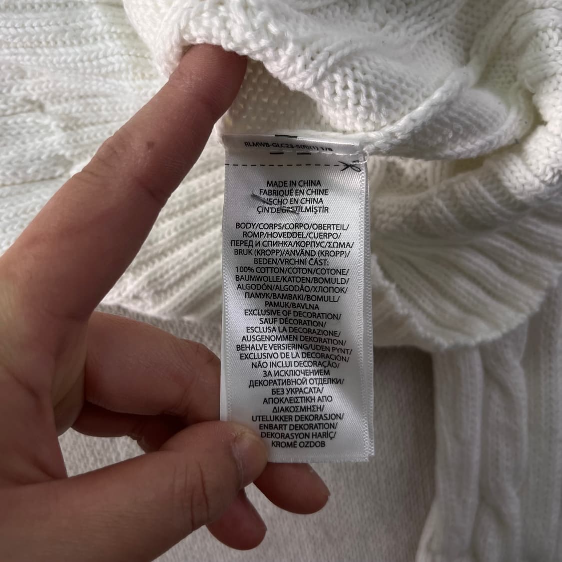 W 95 폴로 랄프로렌 백화점 신형 꽈베기 화이트 니트 상품이미지7