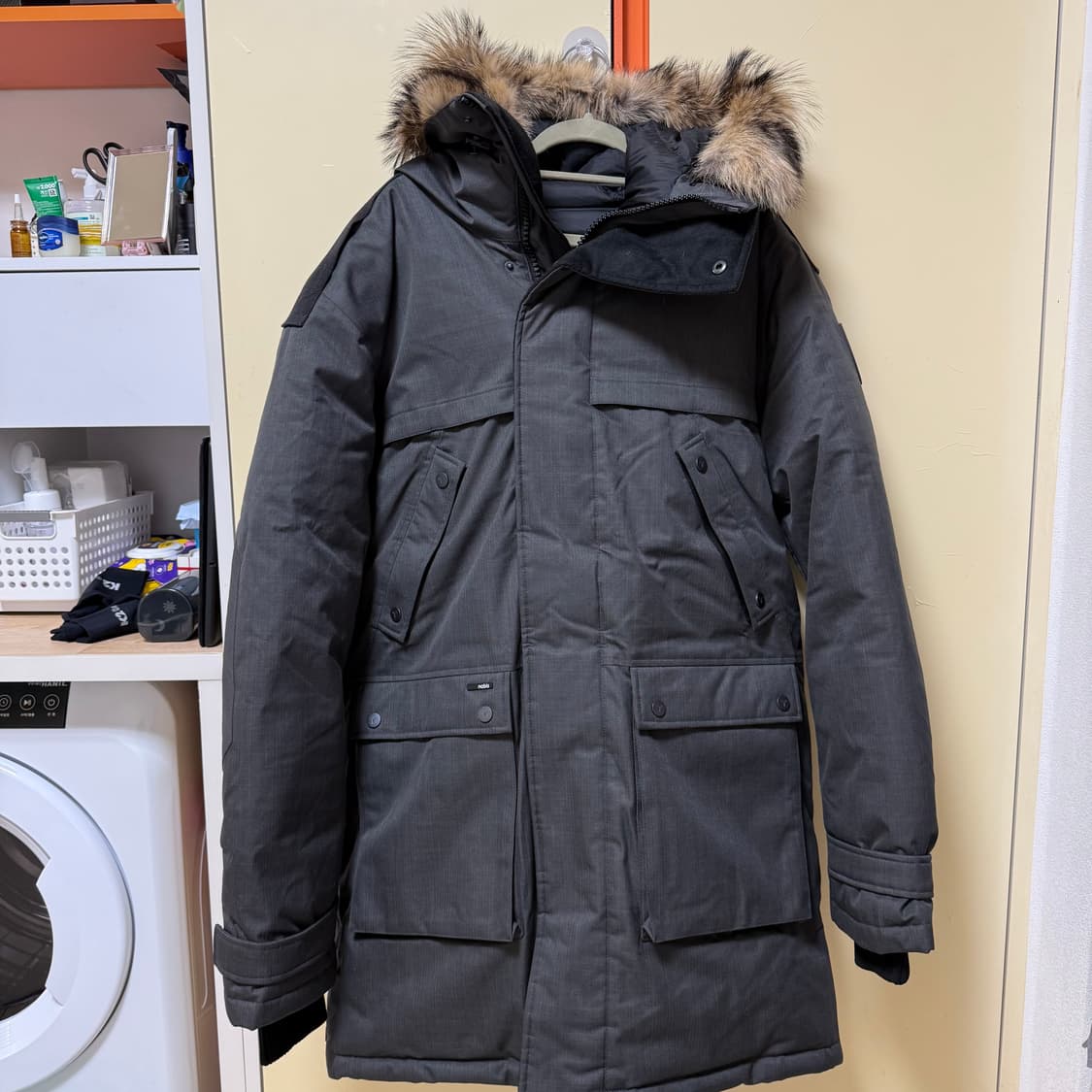 노비스 야테시 다운패딩 스틸 그레이 롱패딩 상품이미지2