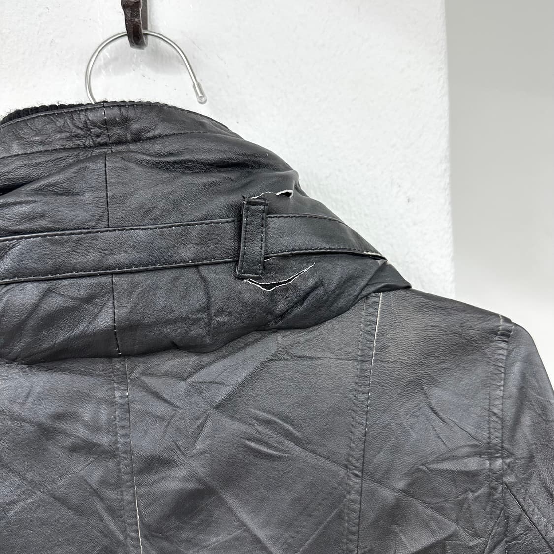 faded Bono long leather jacket 상품이미지5