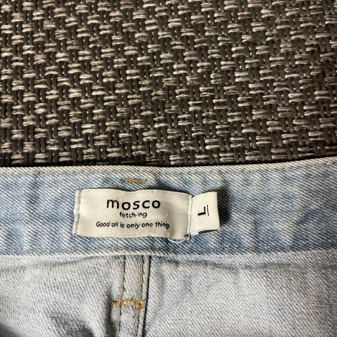 (33) 모스코 연청 와이드 데님 팬츠 L 상품이미지3