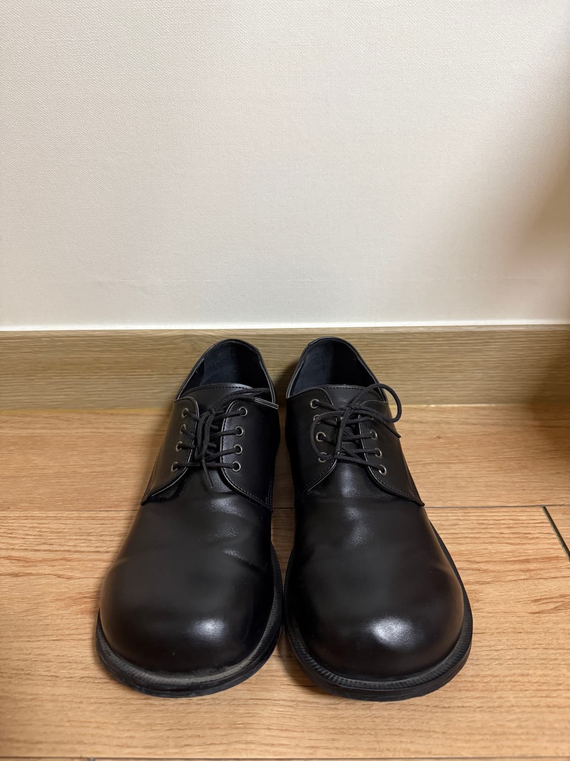 (270size) 빈티지 레더 블랙 더비슈즈 상품이미지3