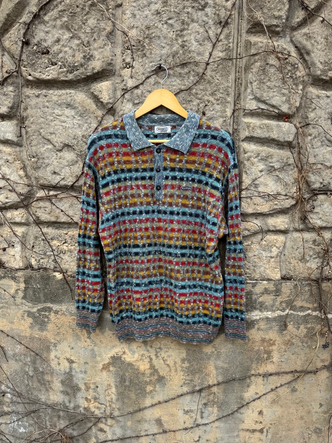 미쏘니 스포츠 빈티지 멀티컬러 케이블 니트 105 상품이미지1