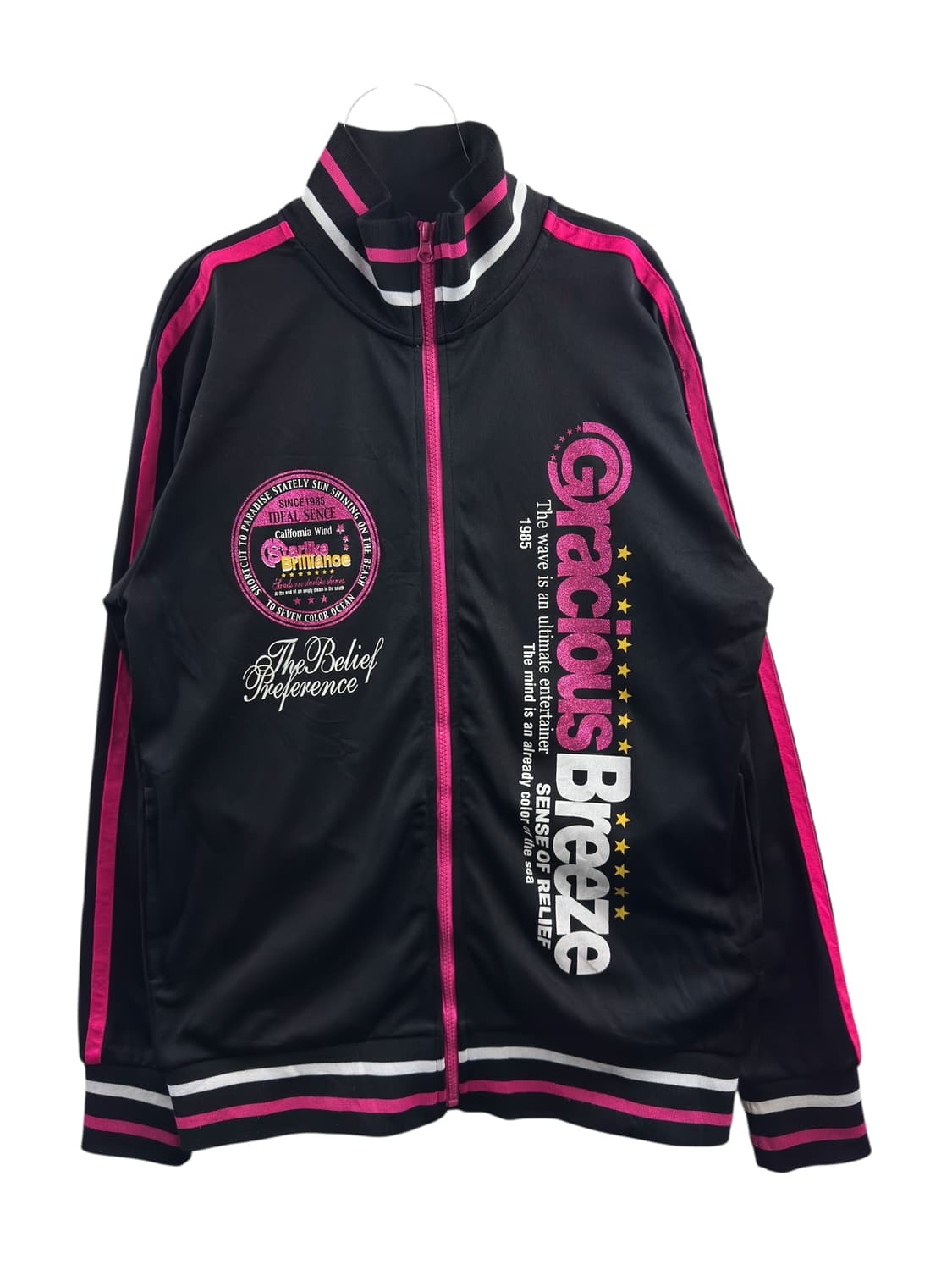 JPN Y2K 글리터 레터링 블랙핑크 져지1226 상품이미지1