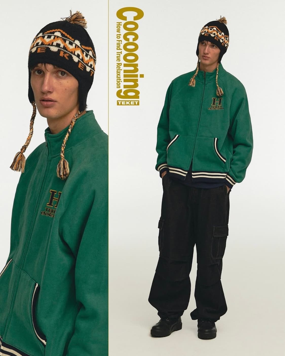 Teket H ZIP-UP SWEATSHIRT-GREEN m size 상품이미지2