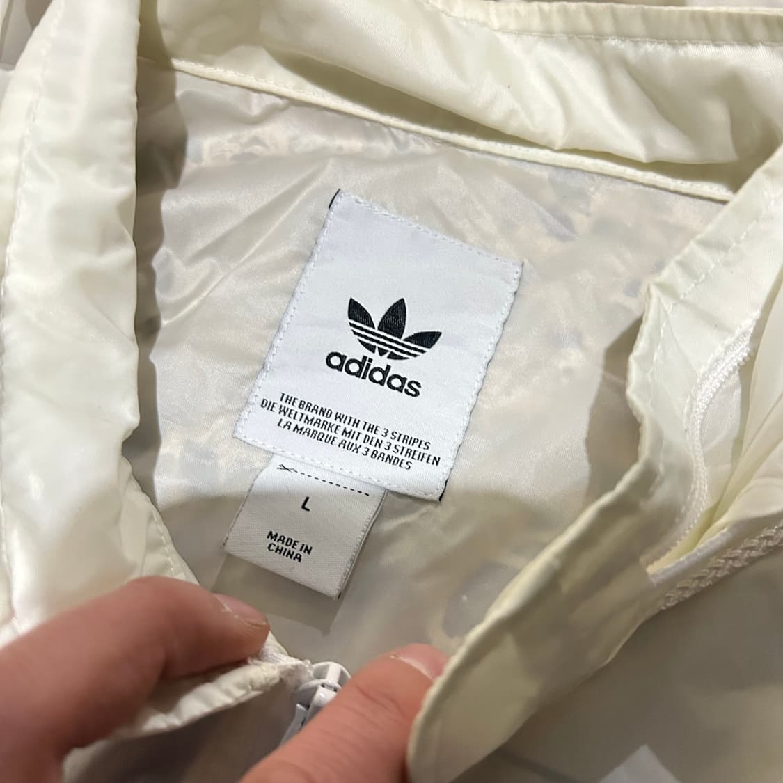 아디다스(ADIDAS) 트림디히 화이트 빅로고 바람막이 자켓  상품이미지5