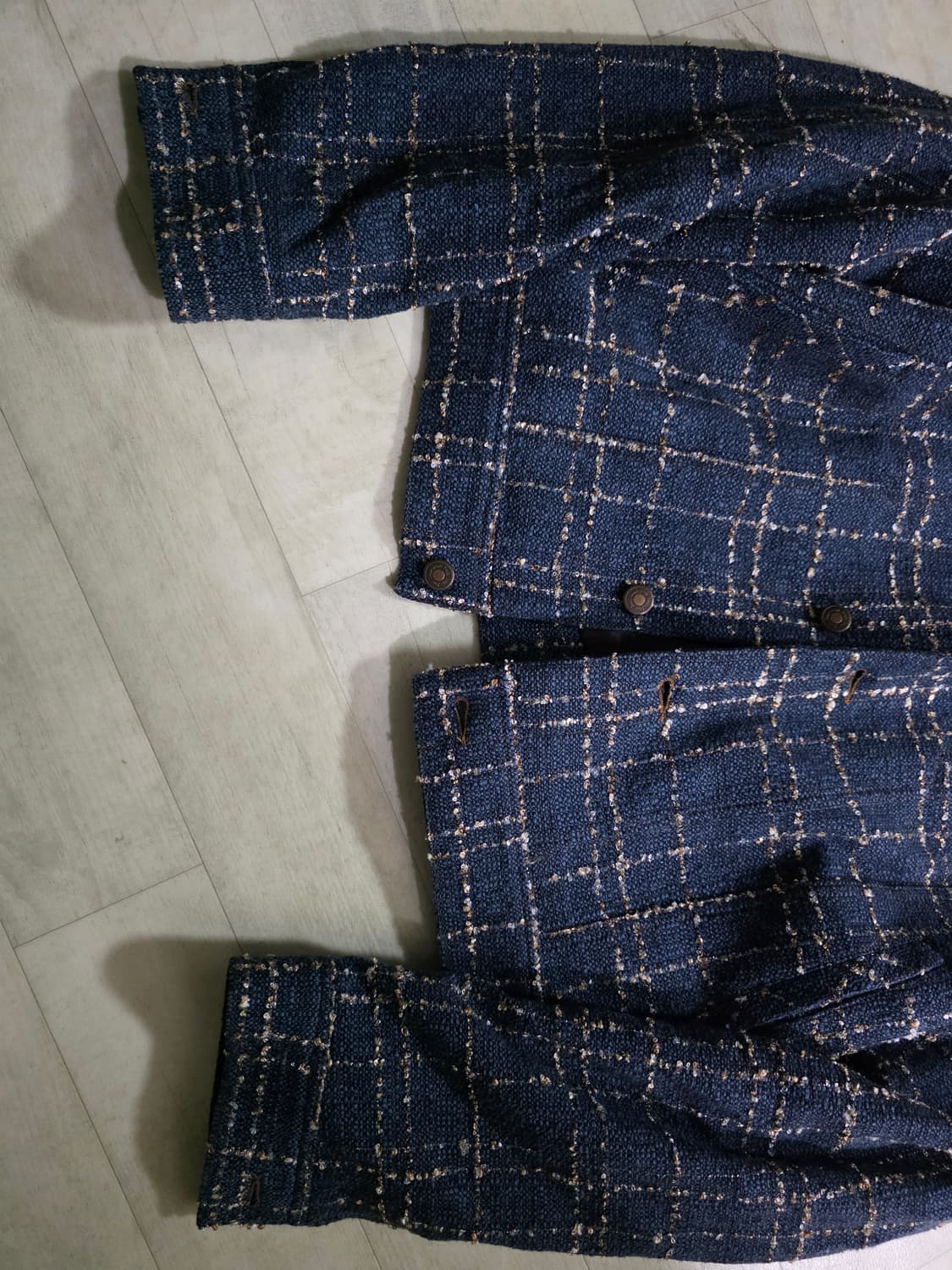 엘무드 호크 트위드 트러커 자켓 블루진 46 상품이미지4