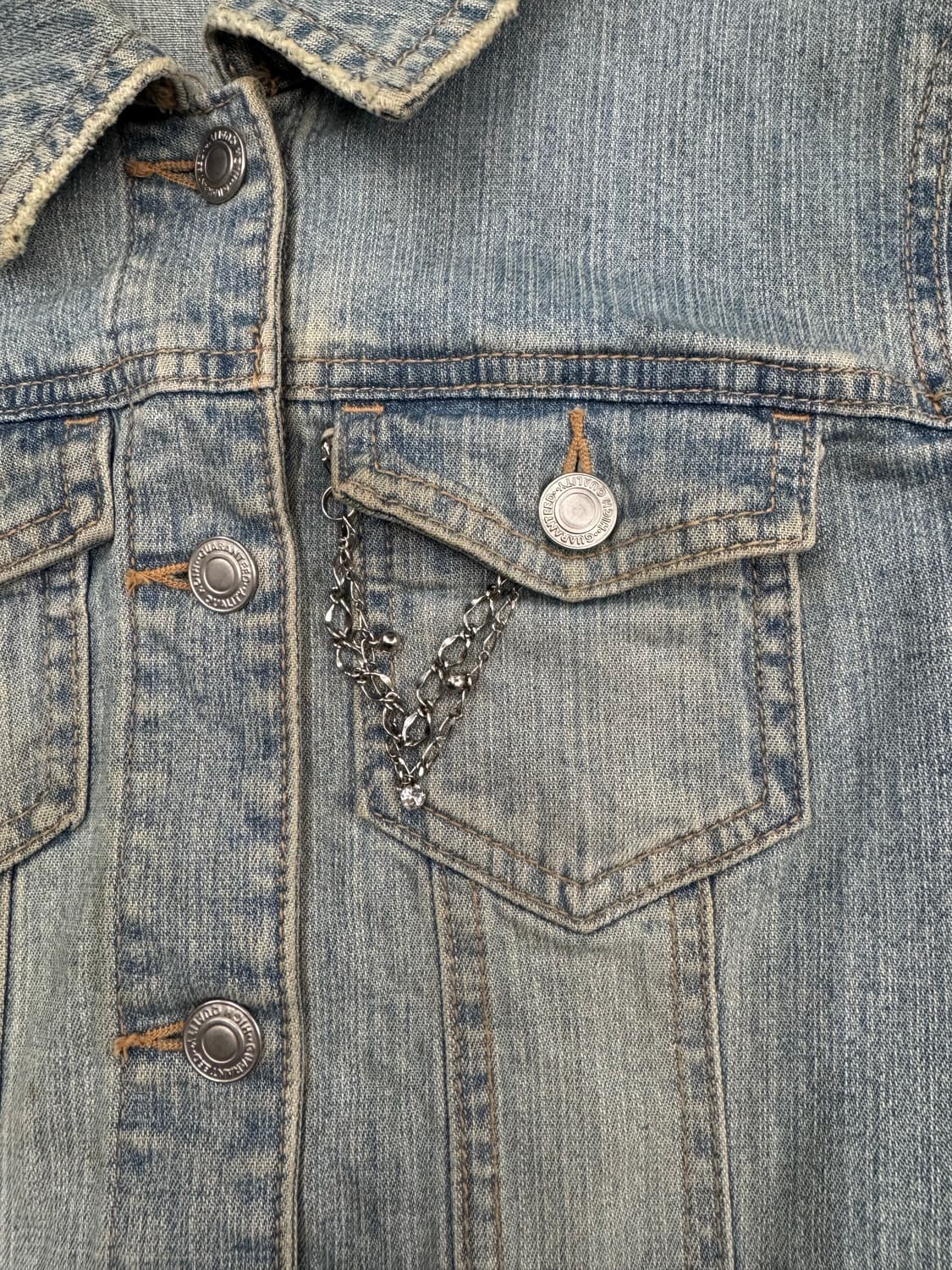M)C.D.S Basic 빈티지 여성 크롭 연청 데님자켓 상품이미지3
