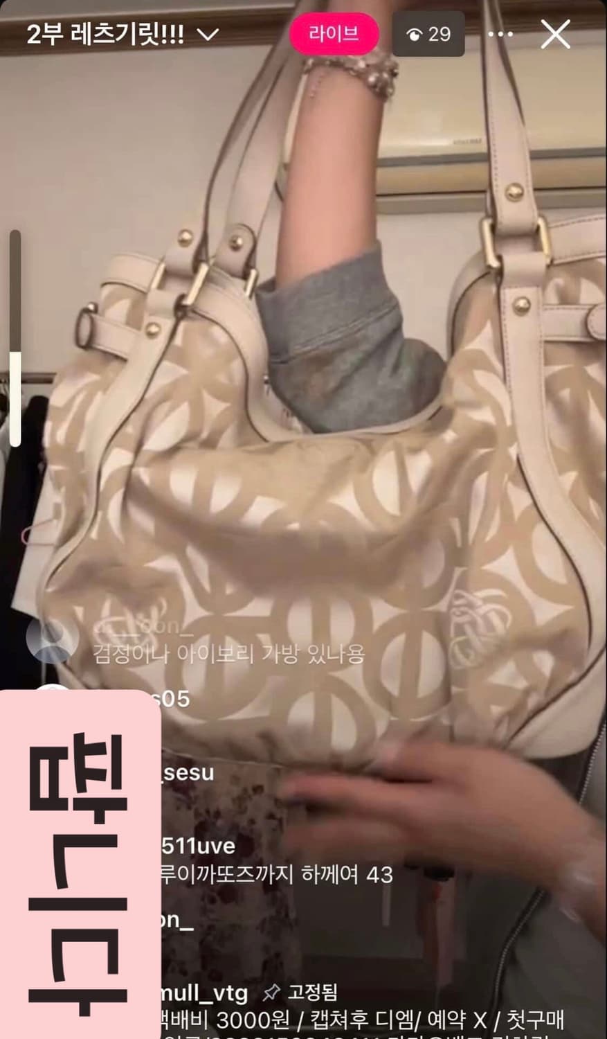 루이까또즈 오네히메라떼갸루 짜잔씨 빈티지 가방 코치깔 핀터Y2K펑크파우닝 상품이미지2