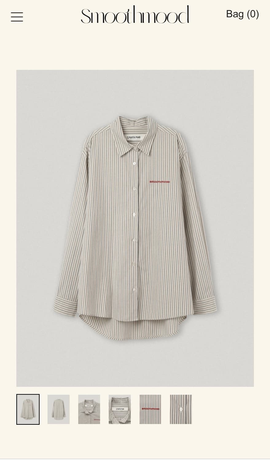 스무드무드 Aberdeen Logo Striped Shirts Beige 상품이미지1