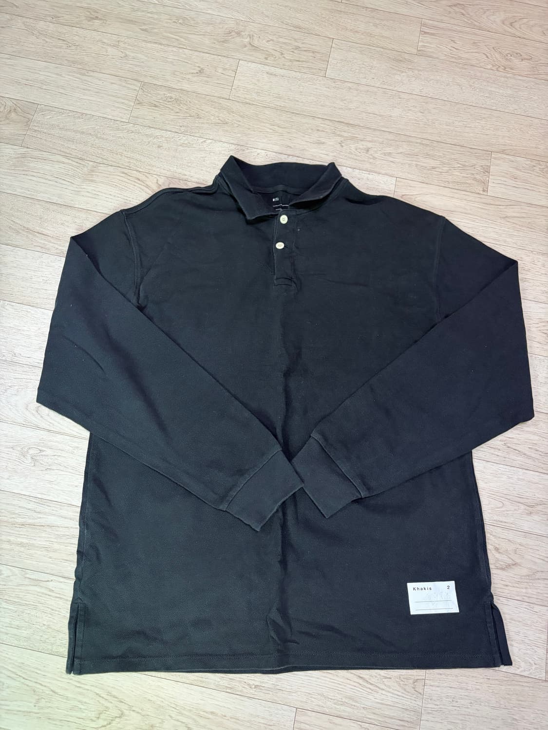 (M) 카키스 피케 L/S 폴로 긴팔 티셔츠 블랙 상품이미지1