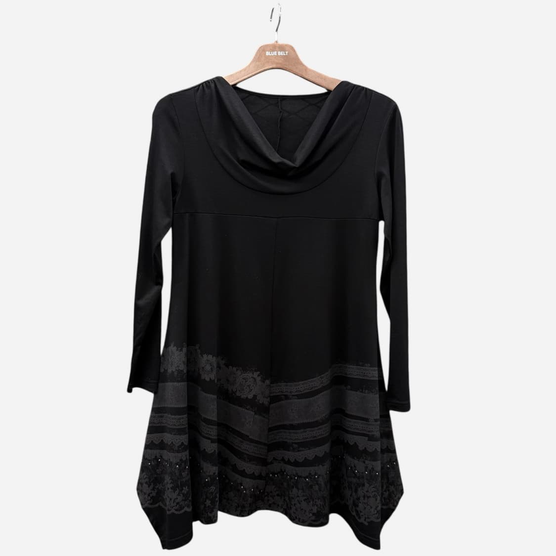 JPN VINTAGE 언밸런스 레이스 패턴 프린팅 미니 원피스 블랙 상품이미지1