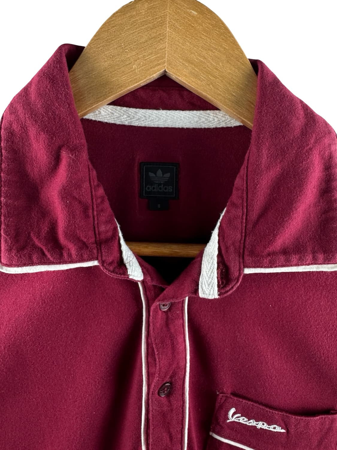 베스파X아디다스 와인 버건디 카라티셔츠2573 상품이미지3