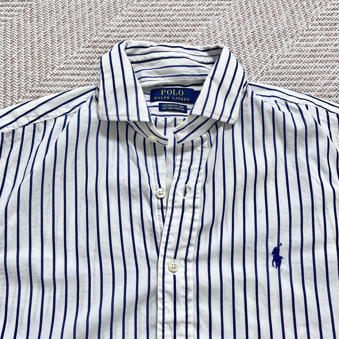 [정품] 폴로 네이비 / 네이비포니 스트라이프 셔츠 [ S ] 상품이미지4