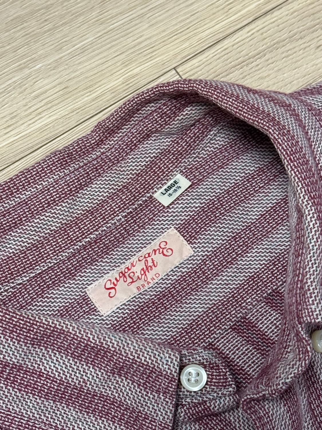 슈가케인 라이트 빈티지 텍스처 스트라이프 셔츠 L  상품이미지2