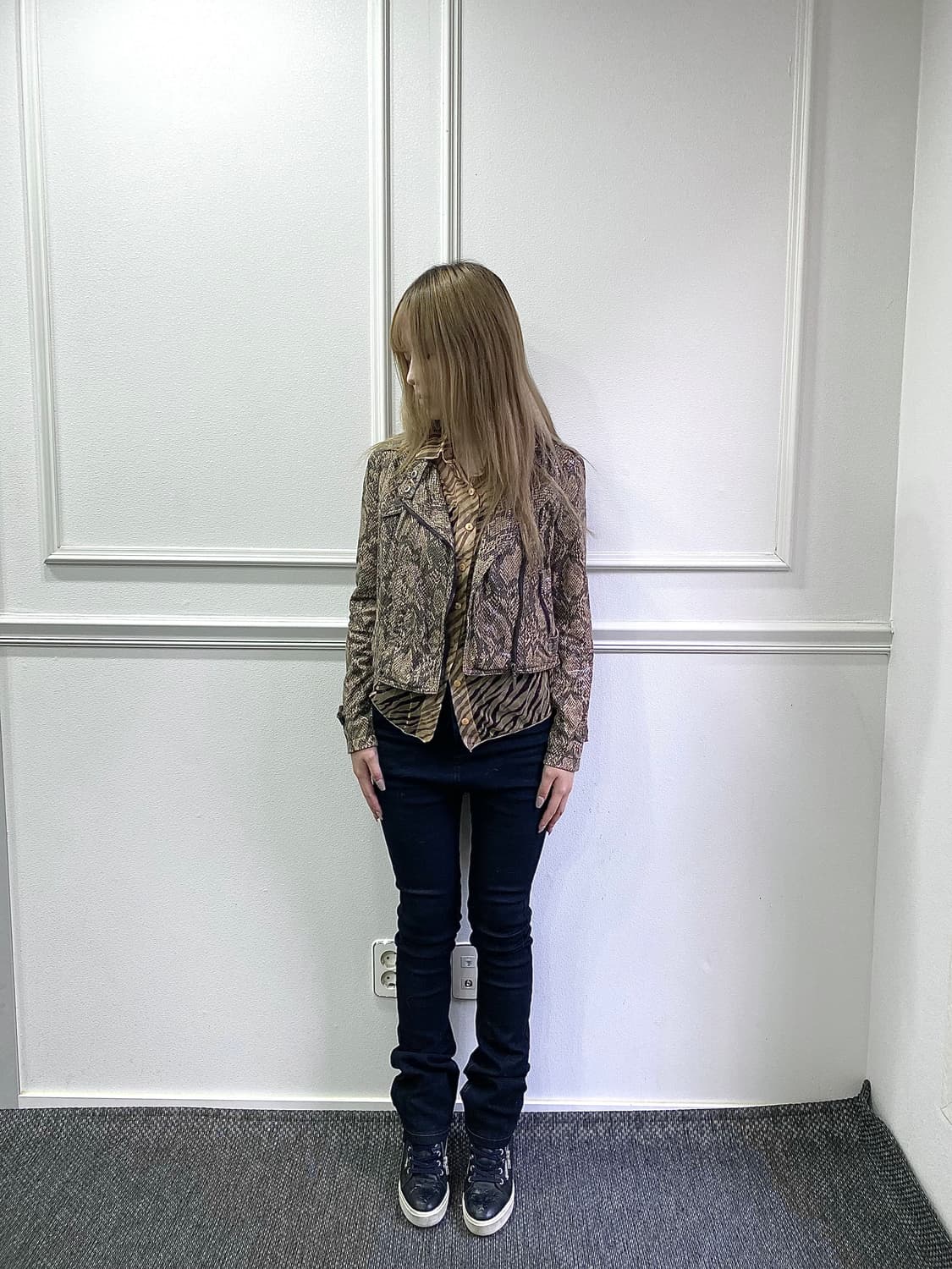 [GGPX]Python Pattern Slim Fit Rider Jack 상품이미지6