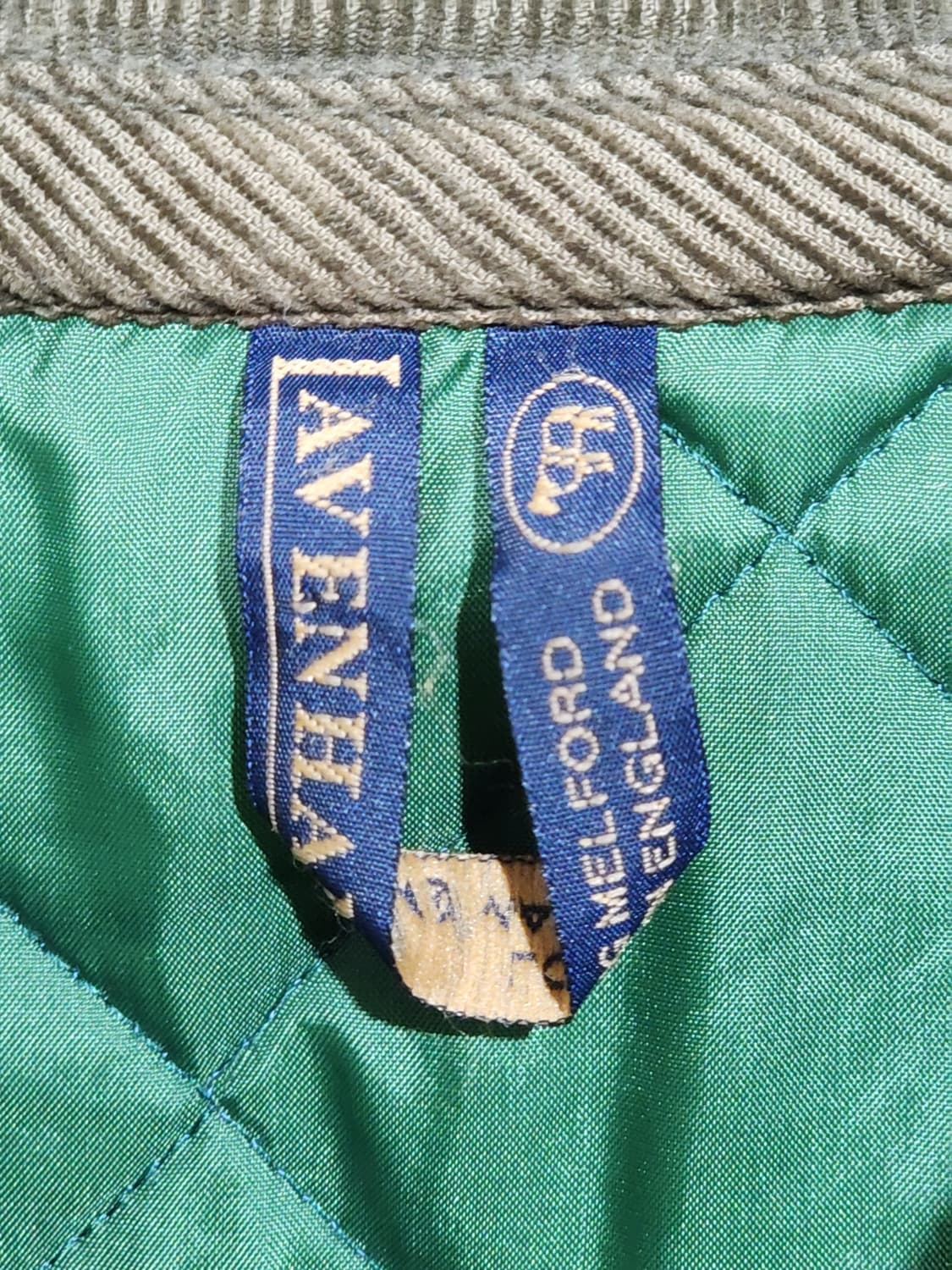 (XL) 라벤햄 퀼팅자켓 초록색 누빔점퍼 코듀로이 카라넥  상품이미지3