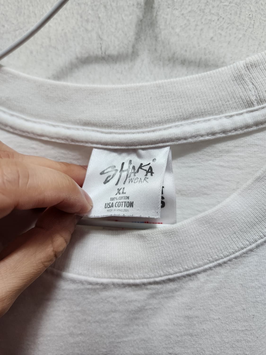 샤카웨어 헤비코튼 화이트 긴팔티 XL 상품이미지3